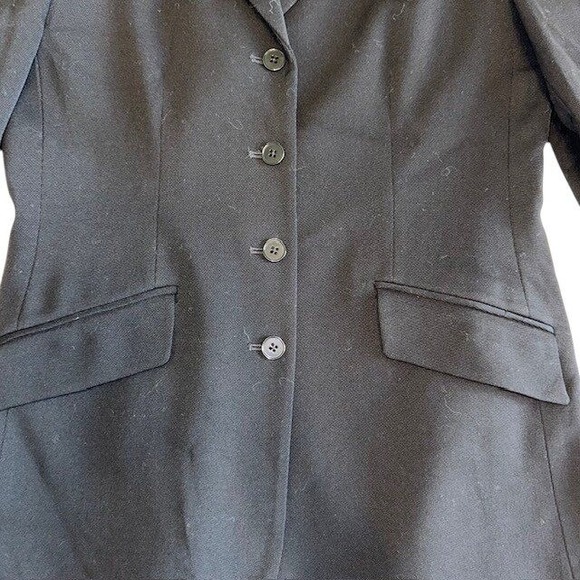 Womens‎ Lauren Ralph Lauren Blazer Velvet Collar Equestrian Wool Black Size 4 - Picture 4 of 12
